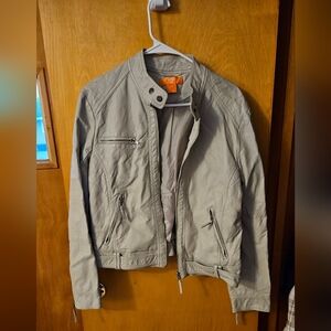 Cream Leather Jacket